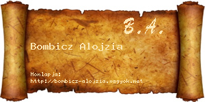 Bombicz Alojzia névjegykártya